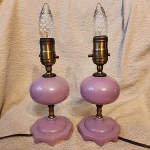 Vintage Lavender Glass Boudoir Lamps! Gorgeous